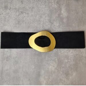 MADE IN ITALY SUEDE Belt with Gold Buckle